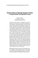بحث الفيديو الفائق والتعلم المنظم ذاتيا Interaction Effects of Hypervideo Navigation Variables in College Students’ Self-Regulated Learning.pdf