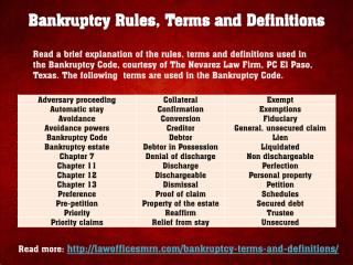 Bankruptcy Rules, Terms and Definitions in Texas.pdf